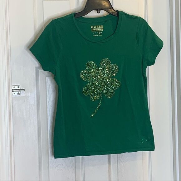 Guess Shamrock Bling Tee Size Large - Picture 3 of 10